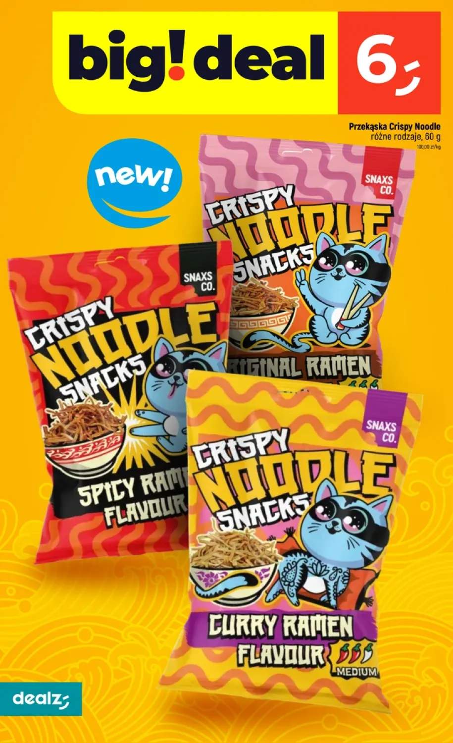 Przekąska Crispy Noodle Curry Ramen Flavour Medium Snaxs Co.