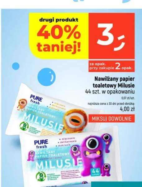 Nawilżany papier toaletowy Milusie