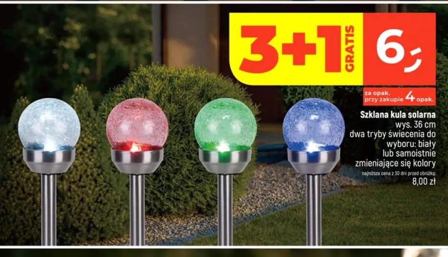 Szklana kula solarna wys. 36cm