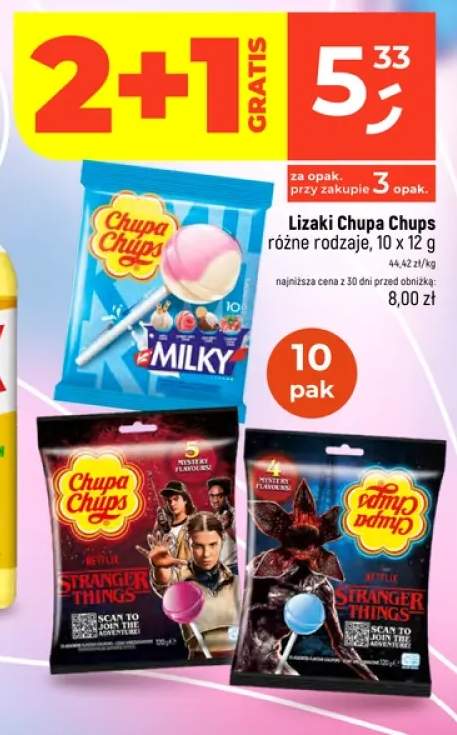 Lizaki Chupa Chups Stranger Things Demogorgon 10-pak 12g