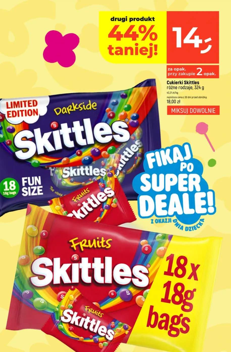 Cukierki Skittles Fruits 18-pak 18g