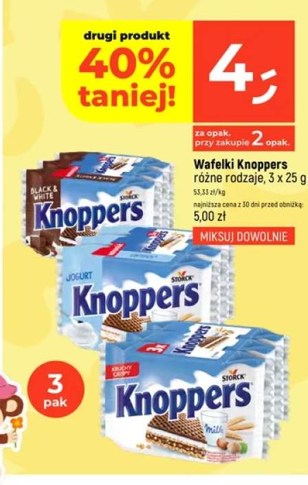 Wafelki Knoppers Jogurt 3-pak 25g