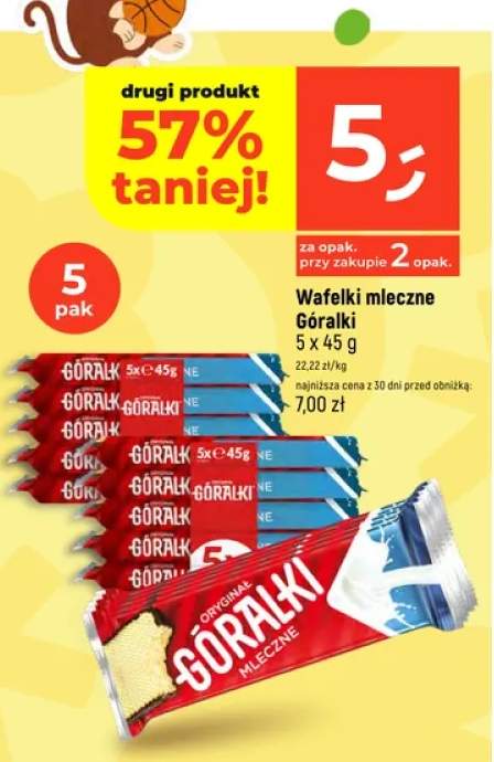 Wafelki mleczne Góralki 5-pak 45g