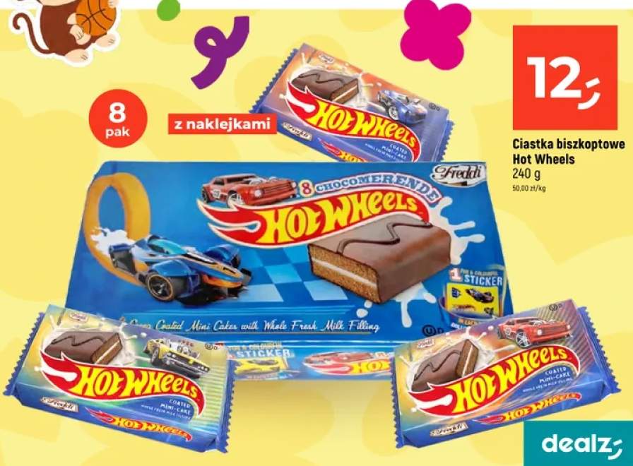 Ciastka biszkoptowe Hot Wheels 8-pak 240g