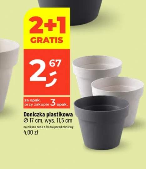 Doniczka plastikowa 17cm wys. 11,5cm