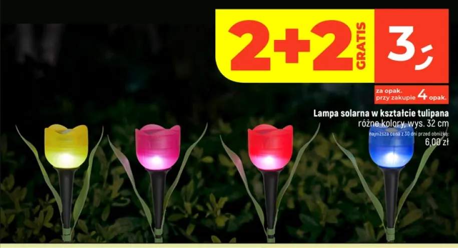 Lampa solarna w kształcie tulipana wys. 32cm