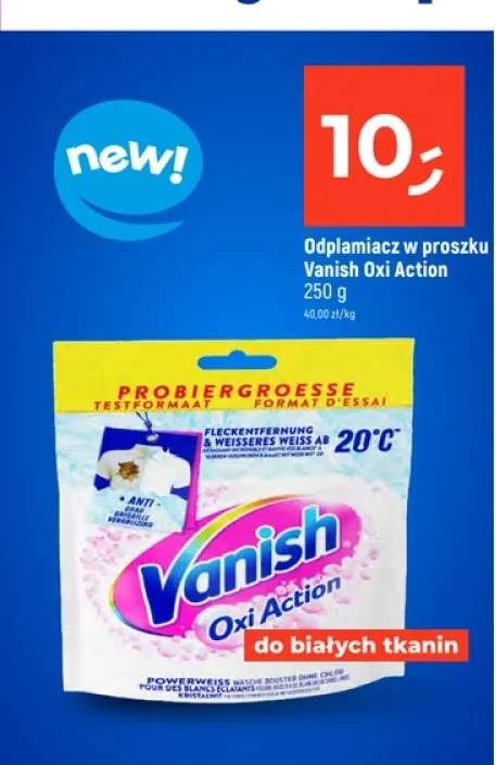 Odplamiacz w proszku Vanish Oxi Action do białych tkanin