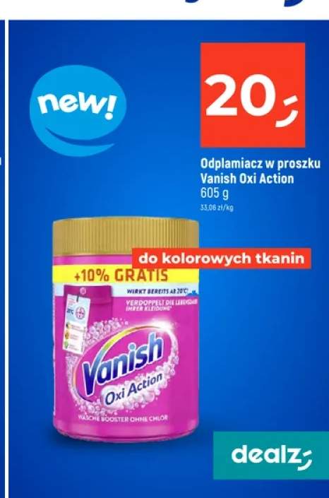 Odplamiacz w proszku Vanish Oxi Action do kolorowych tkanin