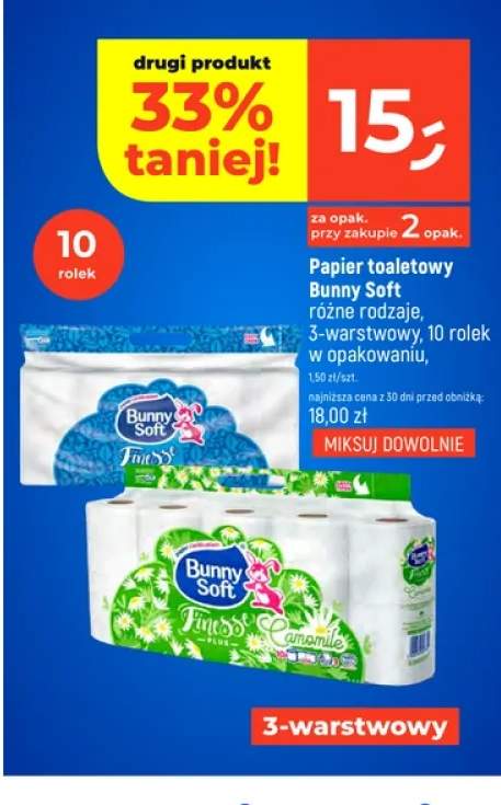 Papier toaletowy Bunny Soft Finesse 3-warstwowy