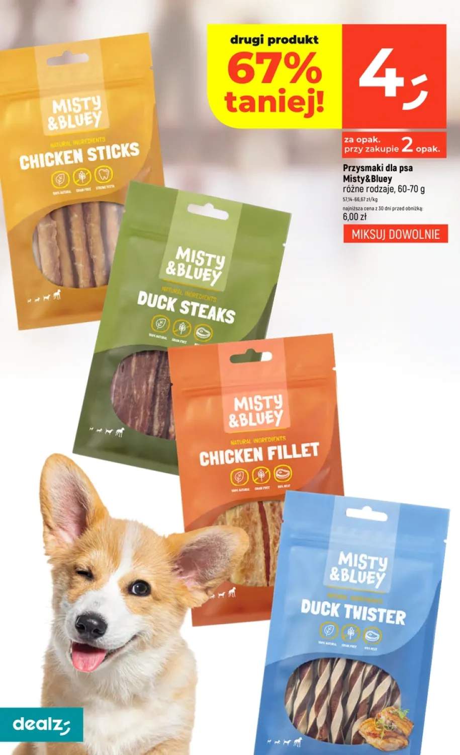Przysmaki dla psa Misty & Bluey Duck Steaks 60-70g