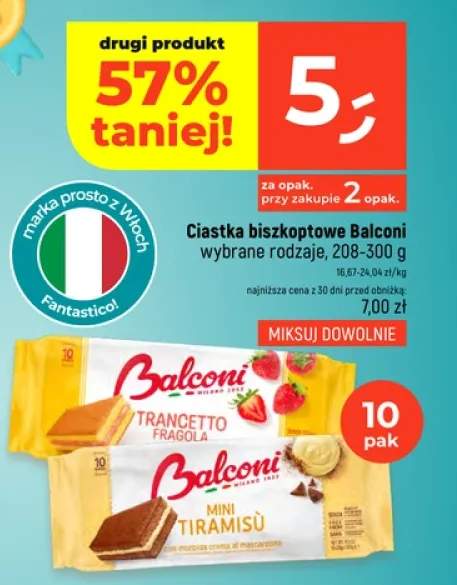Ciastka biszkoptowe Balconi Trancetto Fragola 10-pak