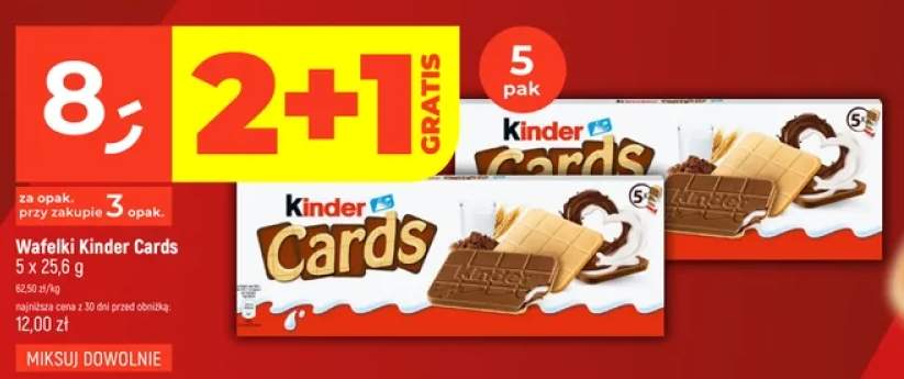 Wafelki Kinder Cards 5-pak 25,6g