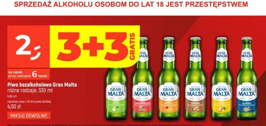 Piwo bezalkoholowe Gran Malta Mango 330 ml