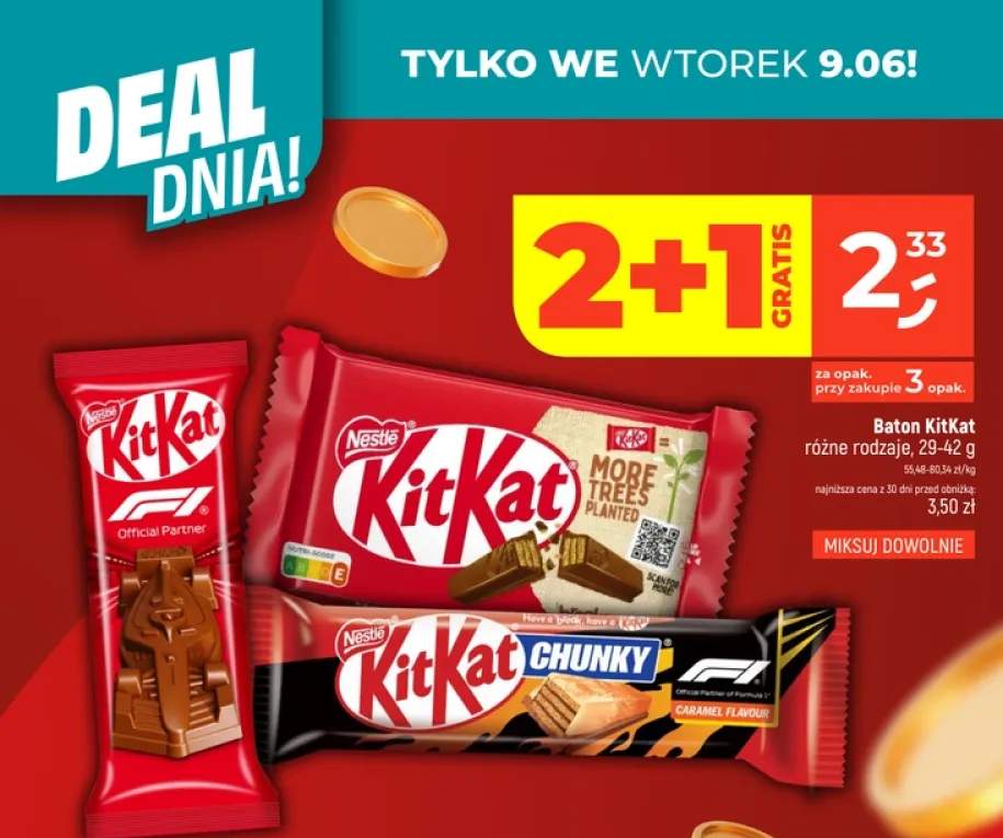 Baton KitKat Chunky F1 Caramel Flavour