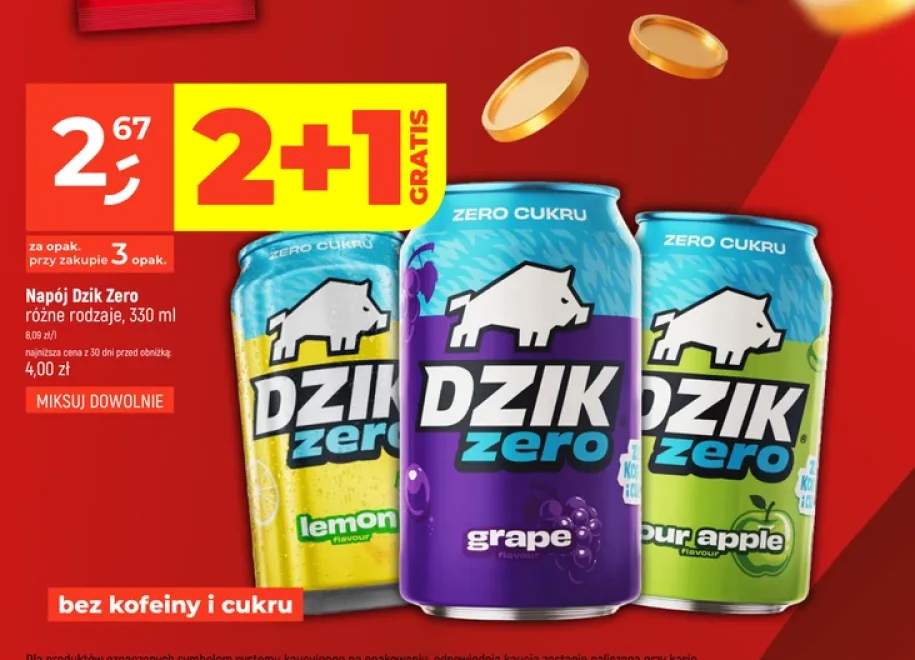 Napój Dzik Zero Sour Apple Flavour