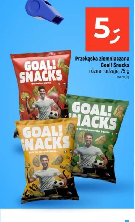 Przekąska ziemniaczana Goal! Snacks with taste of paprika