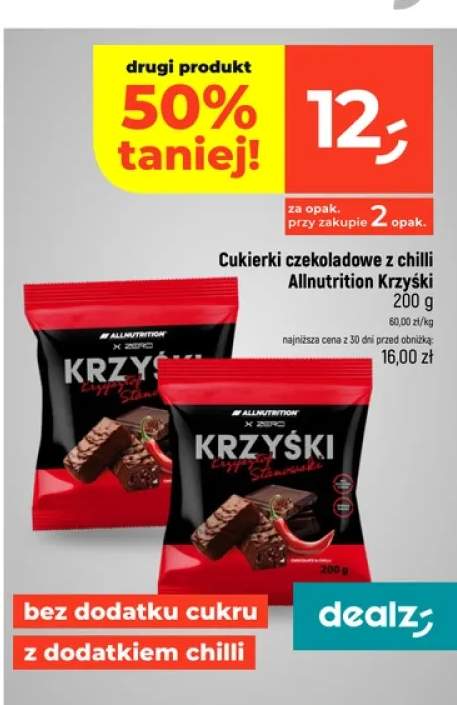 Cukierki czekoladowe z chilli Allnutrition Krzyśki