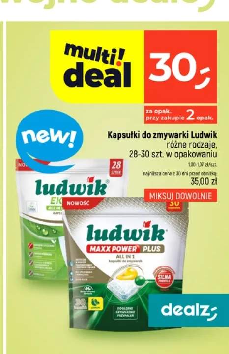 Kapsułki do zmywarki Ludwik Ekologiczne All in 1