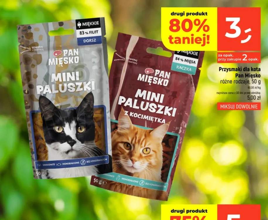 Przysmaki dla kota Pan Mięsko Mini Paluszki z kocimiętką kaczka