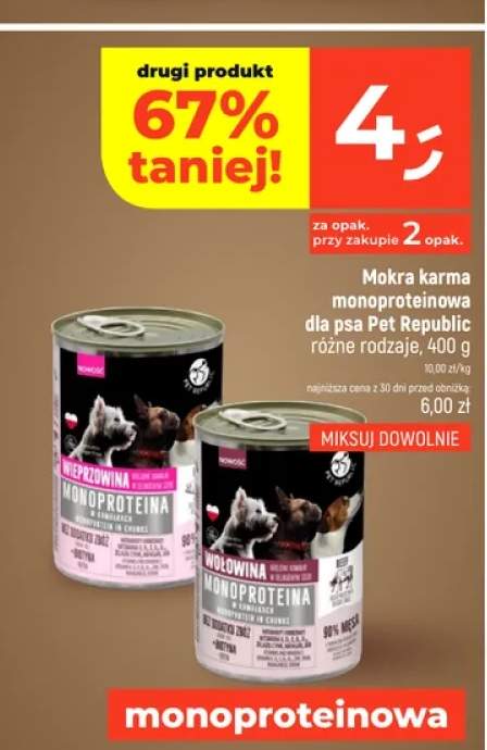Mokra karma monoproteinowa dla psa Pet Republic Wołowina