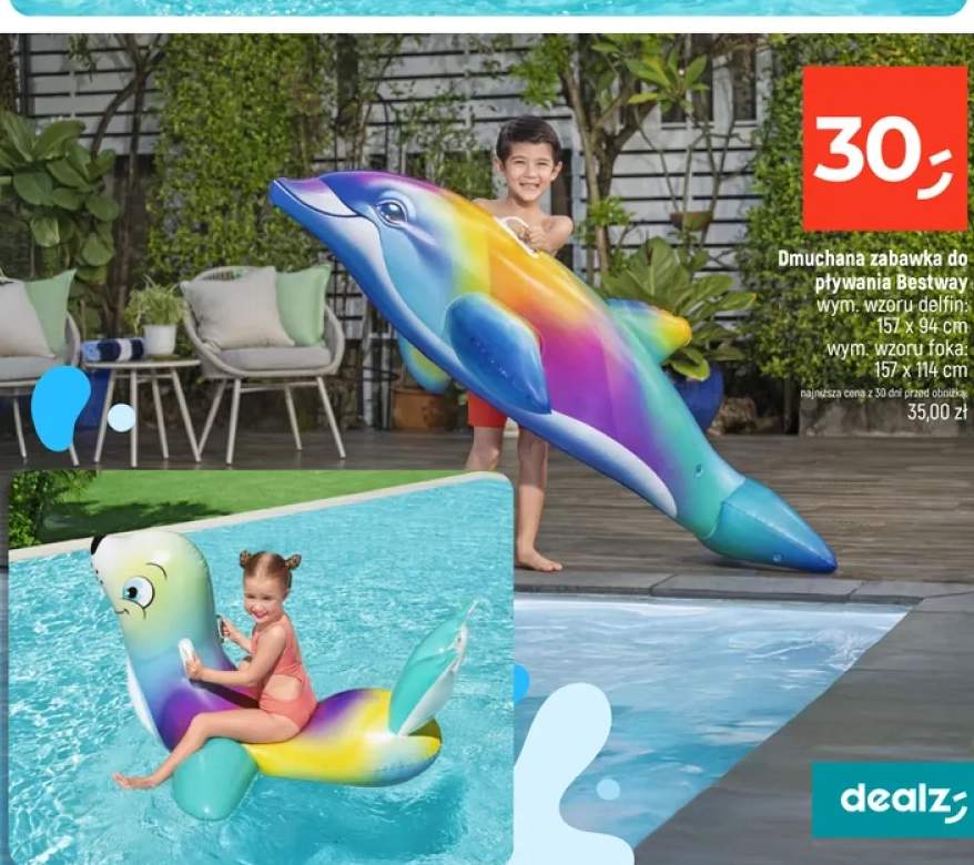 Dmuchana zabawka do pływania Bestway wzór delfin 157x94 cm