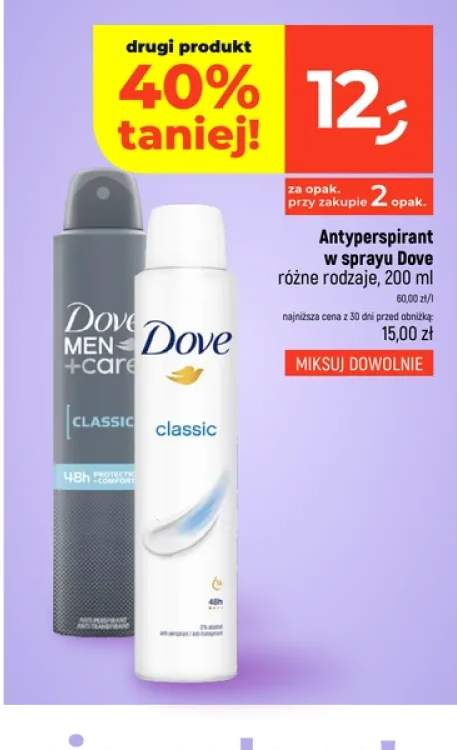 Antyperspirant w sprayu Dove Classic