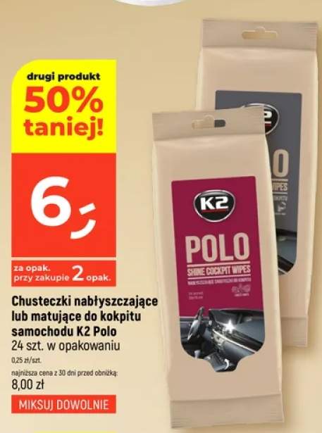 Chusteczki nabłyszczające do kokpitu samochodu K2 Polo