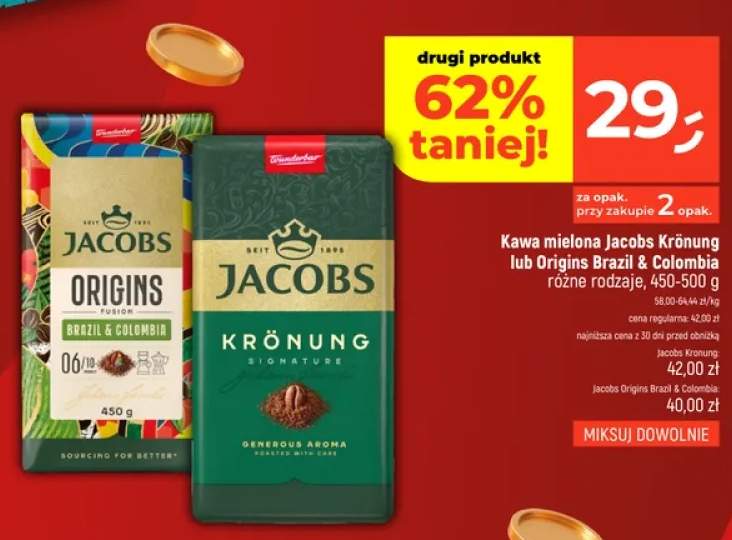 Kawa mielona Jacobs Origins Brazil & Colombia