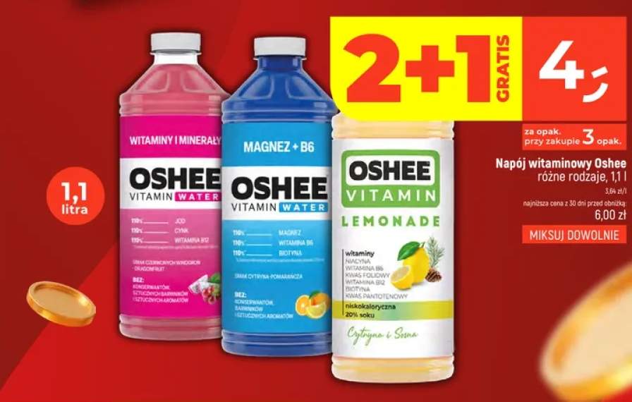 Napój witaminowy Oshee Vitamin Water Magnez + B6