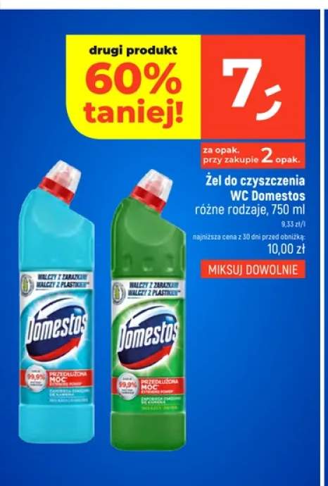 Żel do czyszczenia WC Domestos Przedłużona Moc niebieski