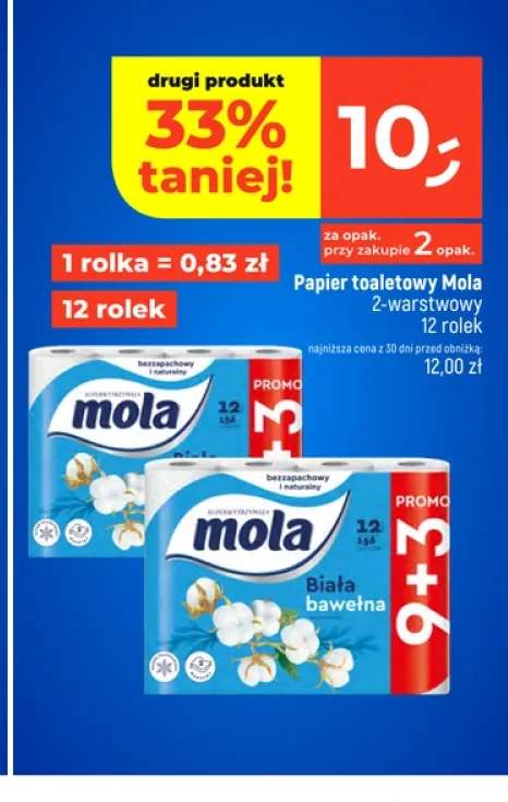 Papier toaletowy Mola Biała bawełna