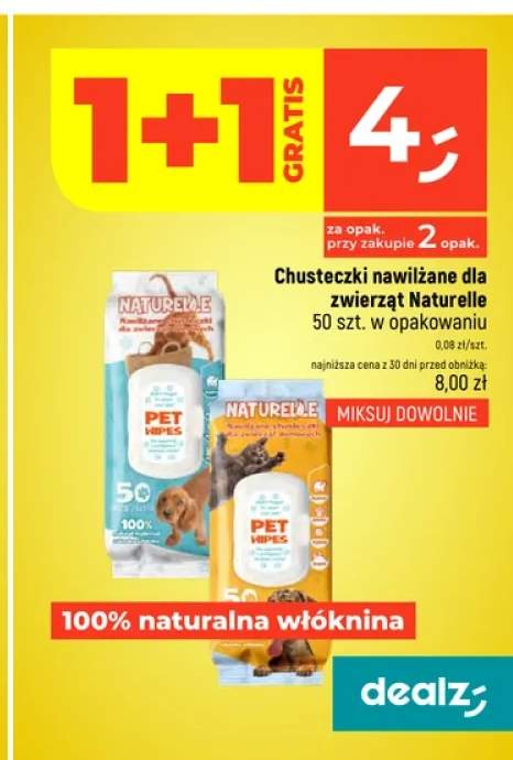 Chusteczki nawilżane dla zwierząt Naturelle