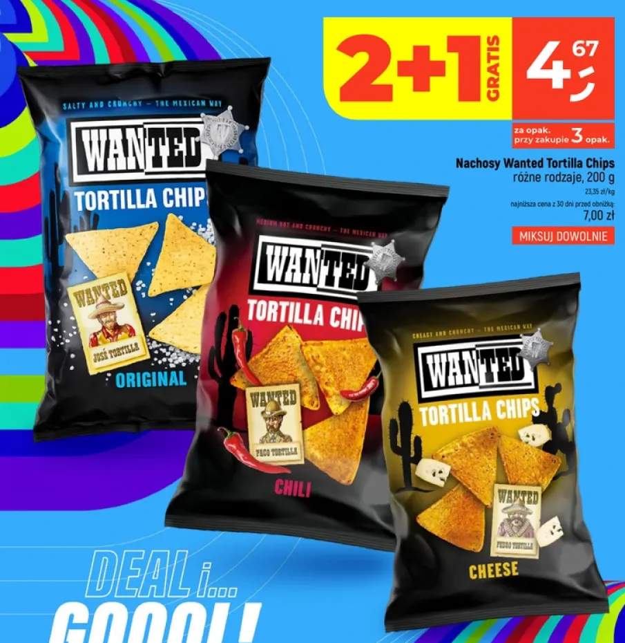 Nachosy Wanted Tortilla Chips Original +2 warianty