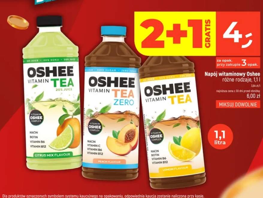 Napój witaminowy Oshee Vitamin Tea Citrus Mix +2 warianty