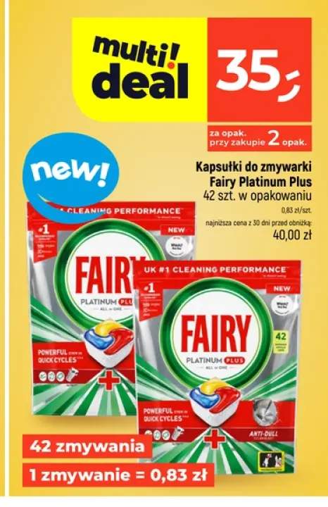 Kapsułki do zmywarki Fairy Platinum Plus +1 wariant