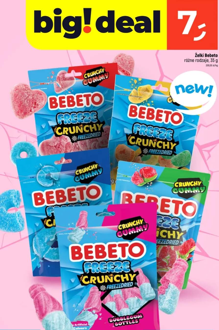 Żelki Bebeto Freeze Crunchy Bubblegum Bottles