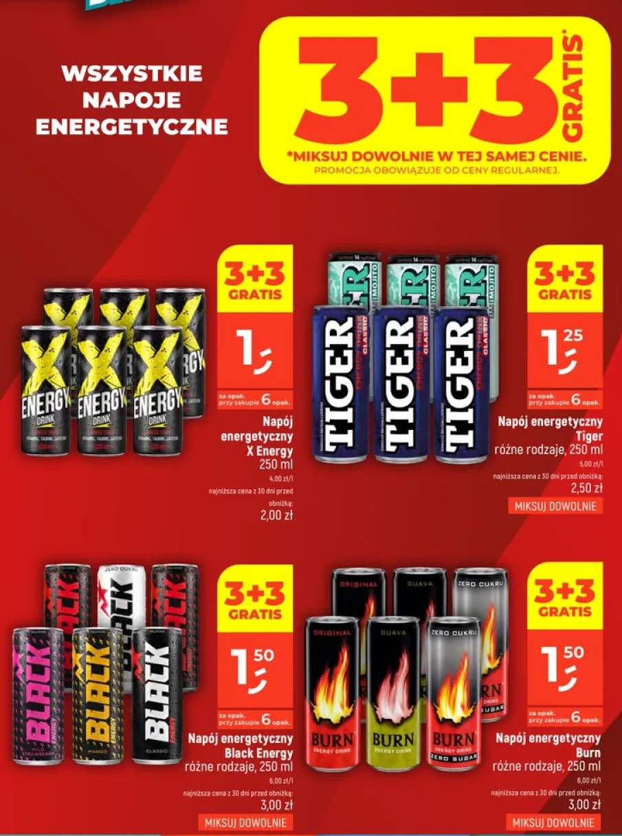 Napój energetyczny X Energy +10 wariantów