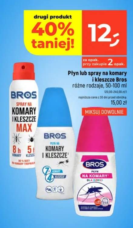 Spray na komary i kleszcze Bros Max +2 warianty