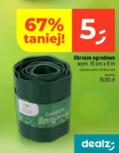 Obrzeże ogrodowe W&G 15cmx9 m