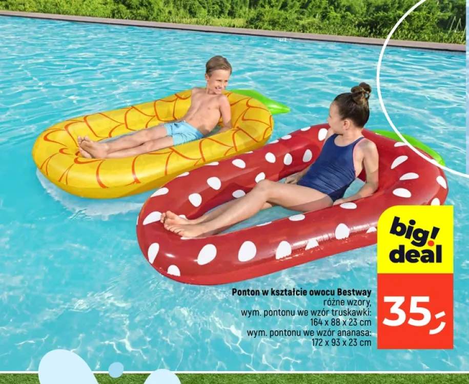 Ponton w kształcie owocu Bestway wzór truskawki +1 wariant