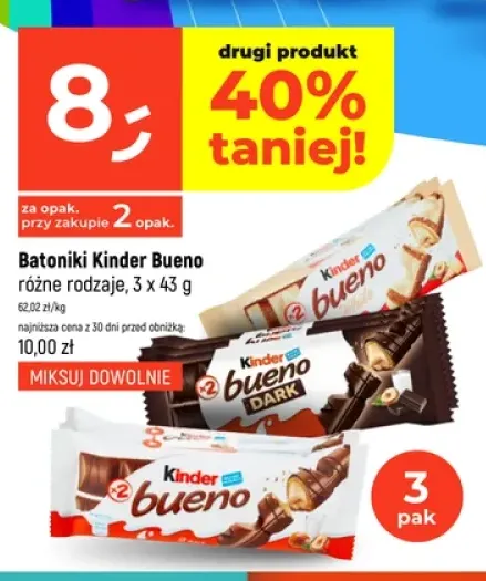 Batoniki Kinder Bueno 3-pak +1 wariant