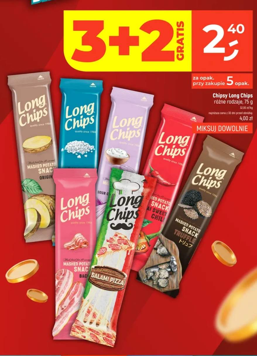 Chipsy Long Chips Original +6 wariantów