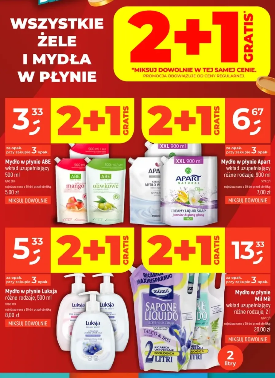 Mydło w płynie Mil Mil wkład uzupełniający Talco & Iris +9 wariantów