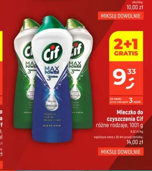 Mleczko do czyszczenia Cif Max Power Spring Fresh +2 warianty