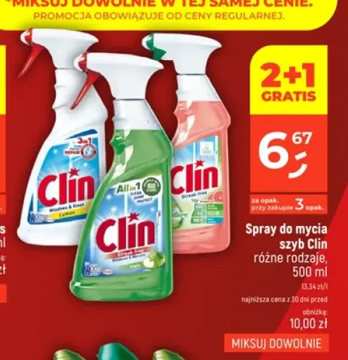 Spray do mycia szyb Clin Multi-Shine +2 warianty