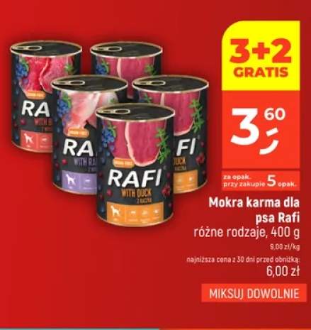 Mokra karma dla psa Rafi z kaczką +1 wariant