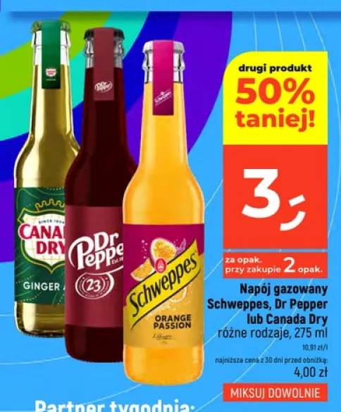 Napój gazowany Canada Dry Ginger Ale +2 warianty
