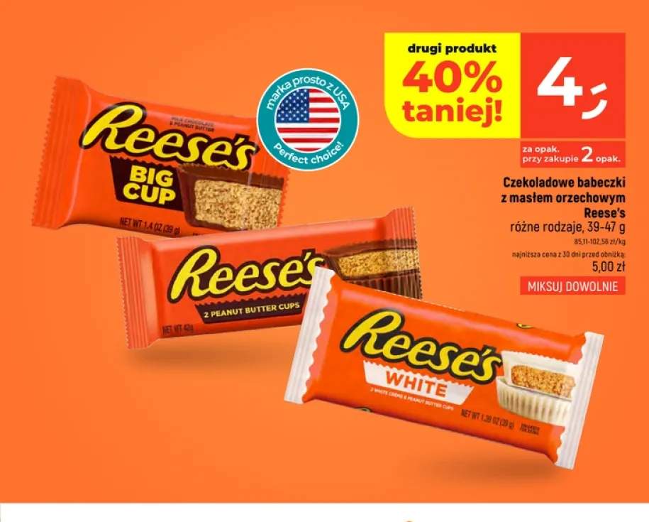 Czekoladowe babeczki z masłem orzechowym Reese's Big Cup +2 warianty