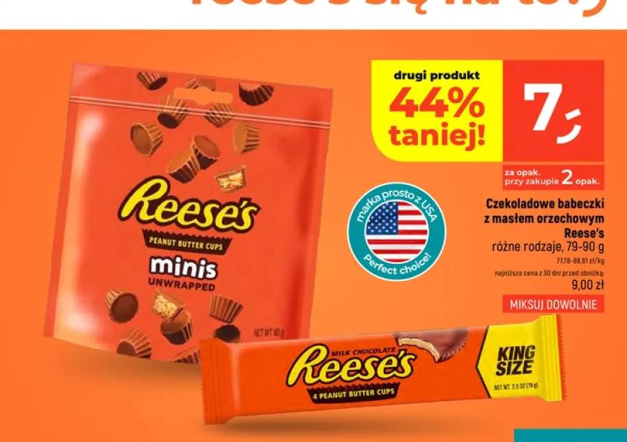 Czekoladowe babeczki z masłem orzechowym Reese's Minis Unwrapped +1 wariant