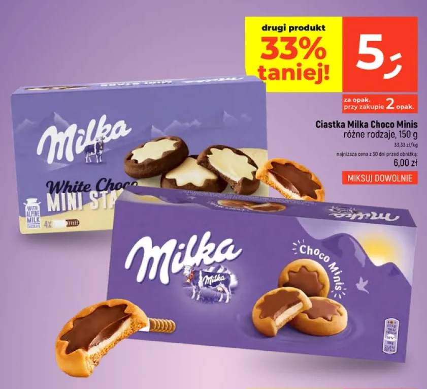 Ciastka Milka White Choco Mini Stars +1 wariant